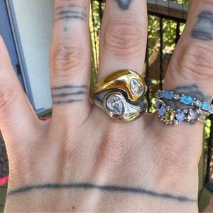 Maria Black look alike dual tone ring NEW